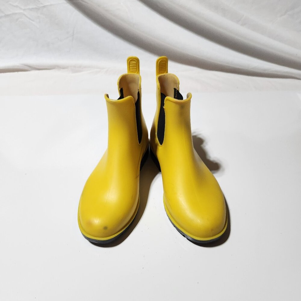 Girls' Yellow Rubber Rain Boots – Size 2